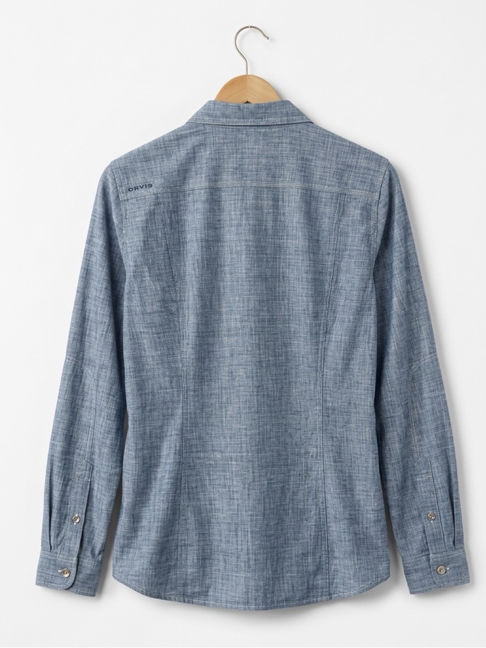 NWT - Orvis Tech Chambray Long-Sleeve Work Shirt Blue (S) - Picture 2 of 6